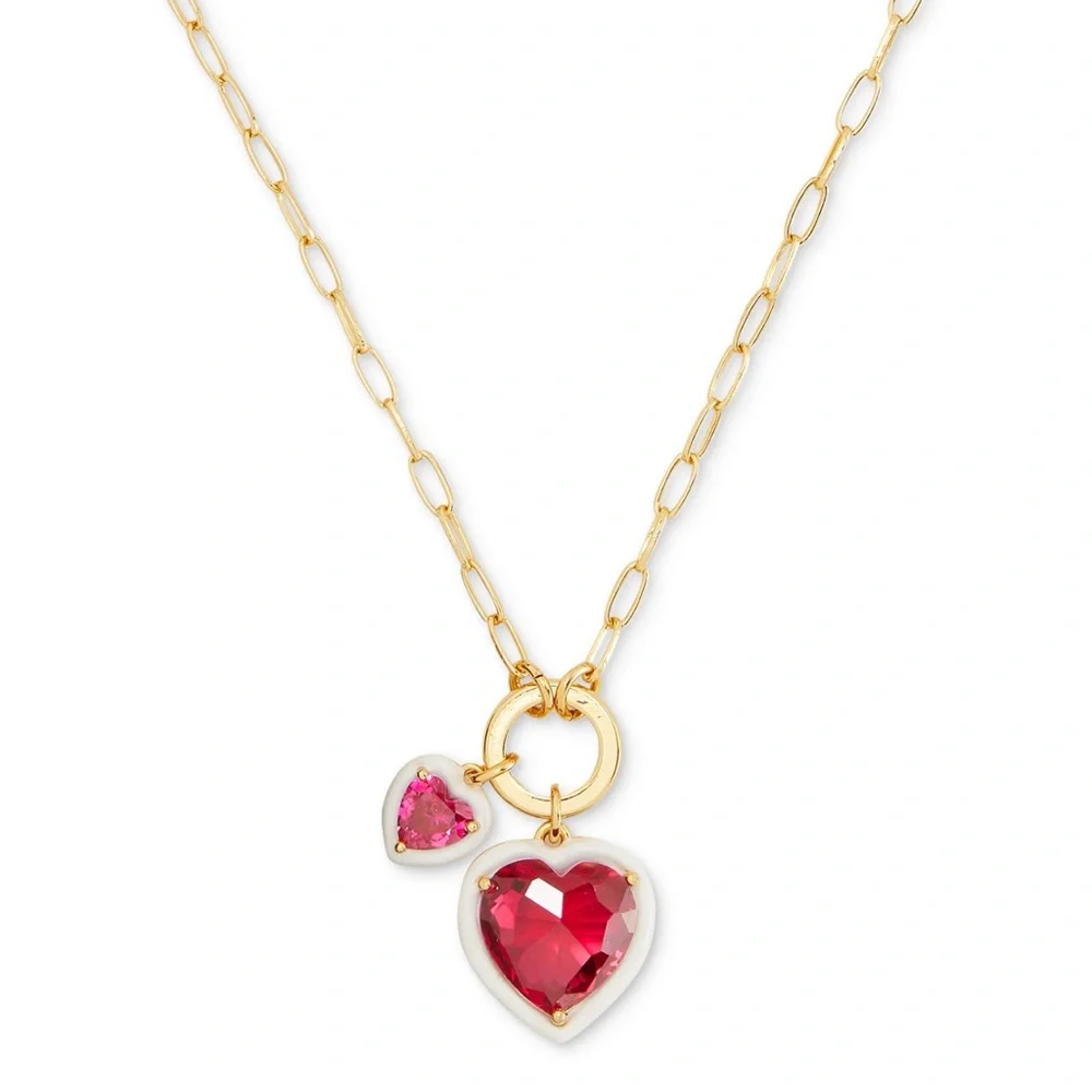 $128 Kate Spade Sweetheart Heart Charm Pendant Necklace